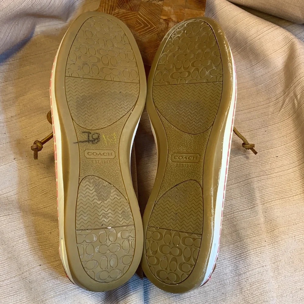 Coach almost NEW leather/canvas slide in loafers